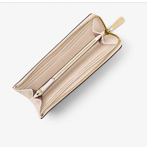 MICHAEL KORS OUTLET Jet Set Travel Large Logo Quarter-Zip Wallet NWT in packag - Picture 2 of 6